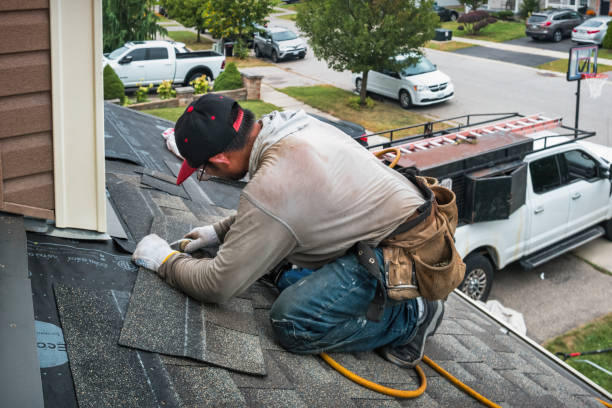 Professional Roofing technician working in Little York, NJ